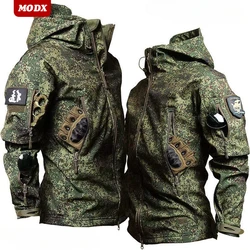 Outdoor Shark Skin Soft Shell Jacket Windbreak Warm Multi Pocket Training Suit Tactic Comfortable Camouflage Hunting Uniform
