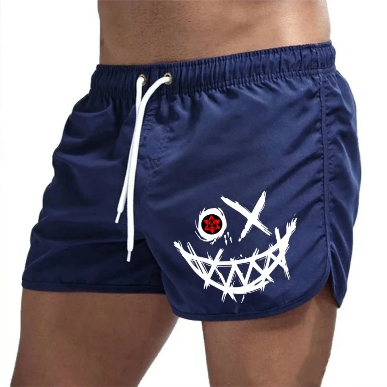 O.X Demon Smile Men's Sports Shorts Basketball Outfit Mens Summer Short Trend Sweatpants Adult Elastic Waist Shorts