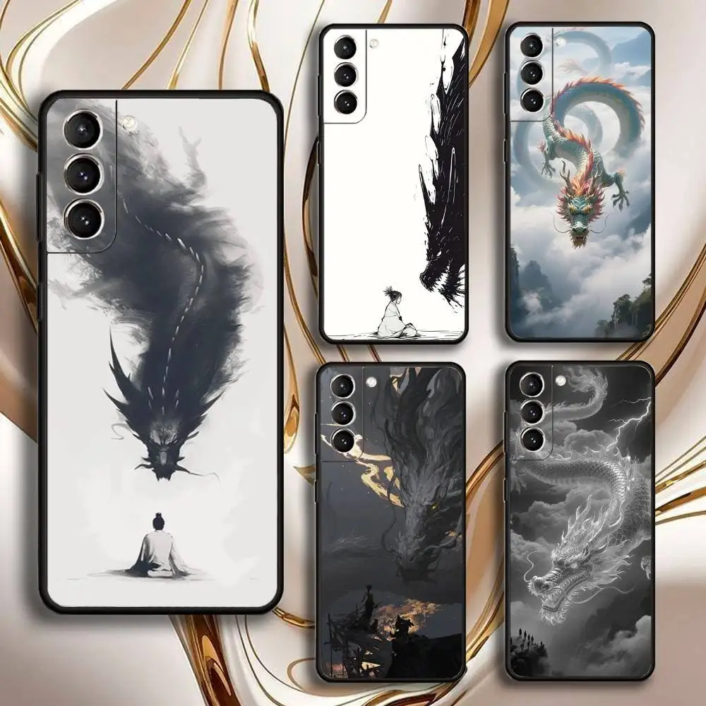 

Chinese dragon painting design Phone Case For Samsung GalaxyA13,21s,22,31,32,52,53,71,72,73,Soft Black Shell