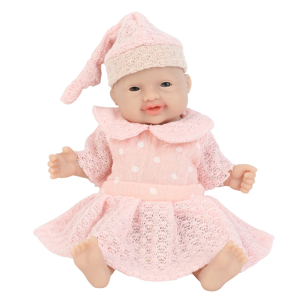 IVITA-Boneca Reborn Baby Girl Full Body, boneca macia realista, brinquedos realistas com olhos para as crianças, presente de Natal, 7"