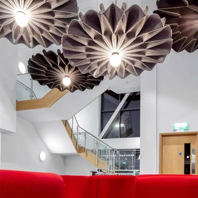 Creative lamps, acoustic noise reduction felt chandelier, simple living room restaurant office store light