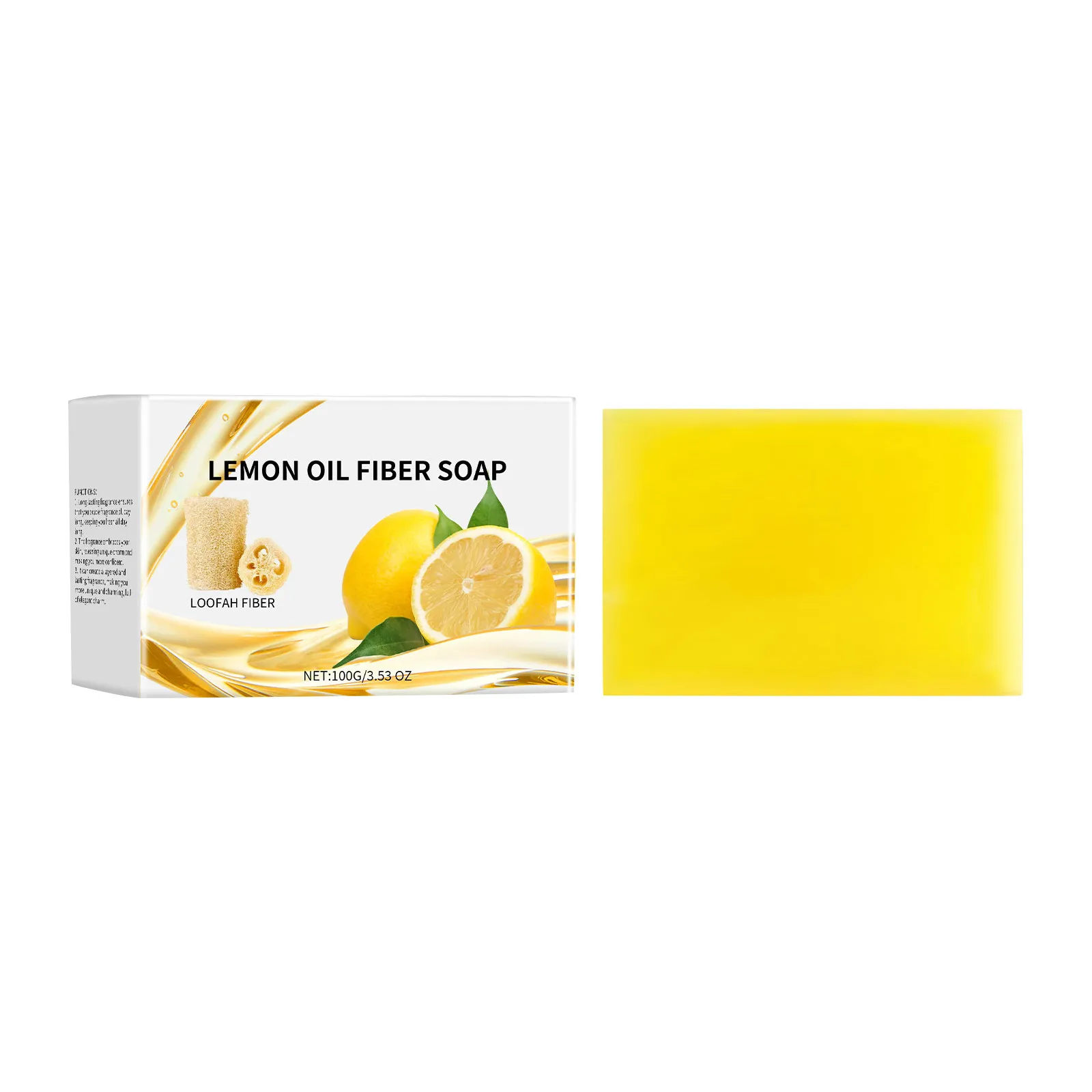 Lemon Soap New Lemon Oil Loofah Soap Natural Handmade Moisturizing Exfoliating Luffa Soap Face & Body Scrub Bar 100g