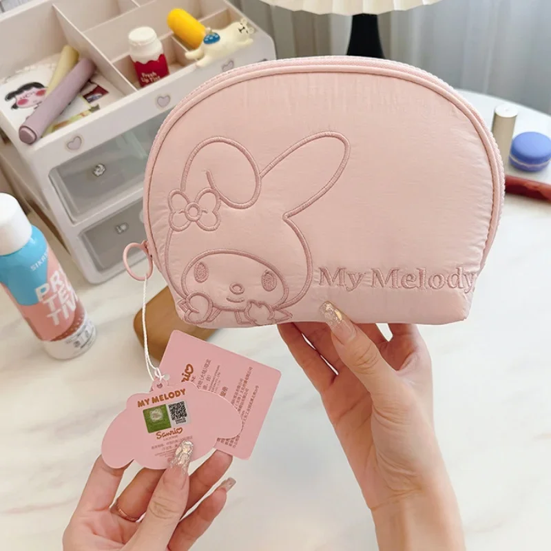 Sanios My Melody Hand Shell Cosmetic Bag Anime grande capacità portatile Kuromi Kawaii hellobyke Down Toiletry Storage Bag regali