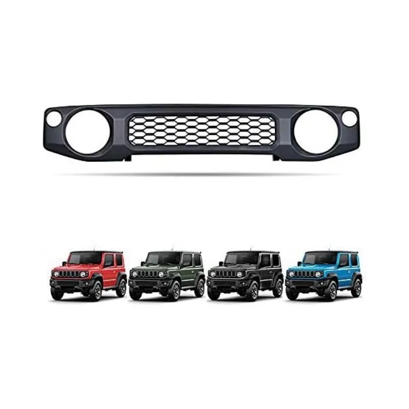 Car Front Bumper Mesh Racing Grill For Jimny JB74 JB64 2019 2021 2022 2023 2024 ABS Black Middle Grille Cover Accessories