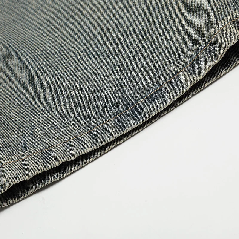 UPRAKF Straight-leg Multi Pocket Jeans Summer Streetwear Basic Pants Fashion High Street Autumn Casual Denim Loose