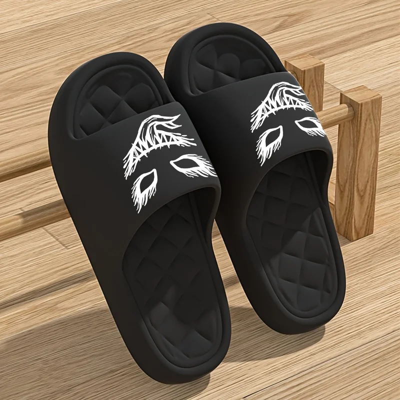 Retro Unisex Slippers Spring Summer Contrast Pattern Thick Cushion Sole Easy Wear Casual Sandals Daily Commute