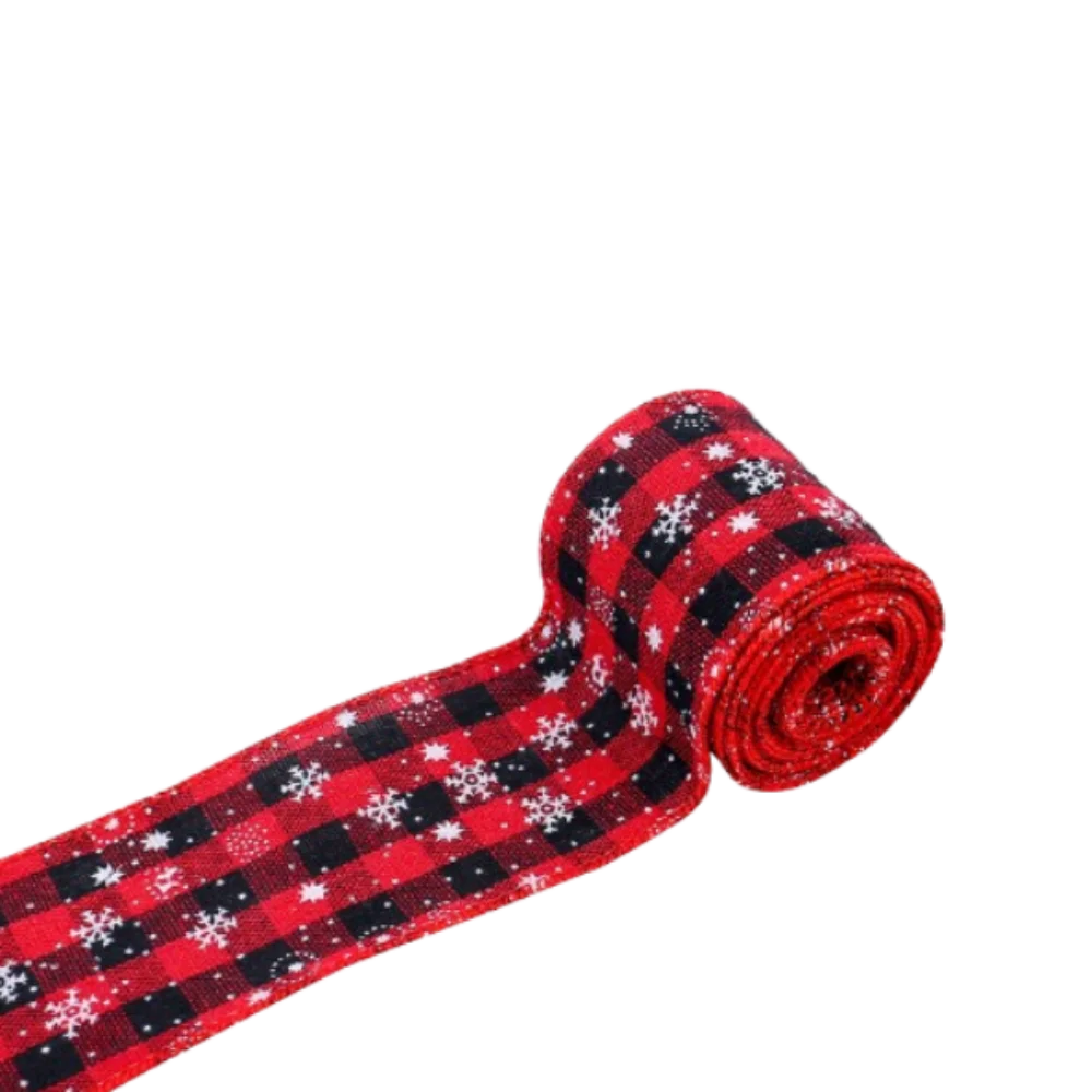 

Large Gingham Christmas Ribbons DIY Wreath Handmade Colorful Ribbons Gift Wrapping Elegant Merry Christmas Decoration