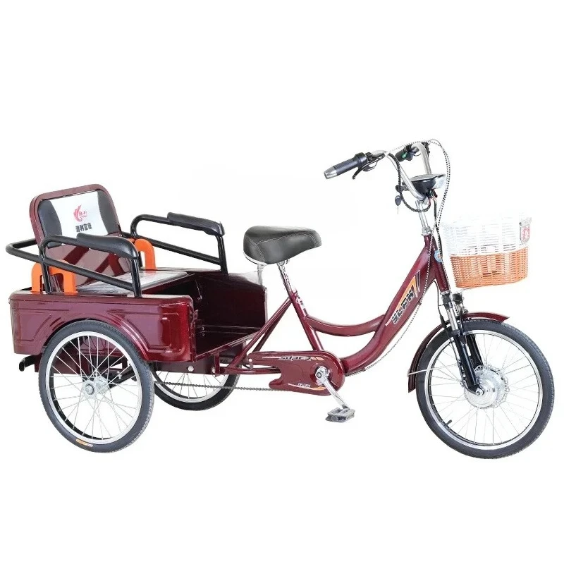 

Tricycle Elderly Human Pedal Scooter Electric Pedal Passenger and Cargo Two-Purpose Lightweight