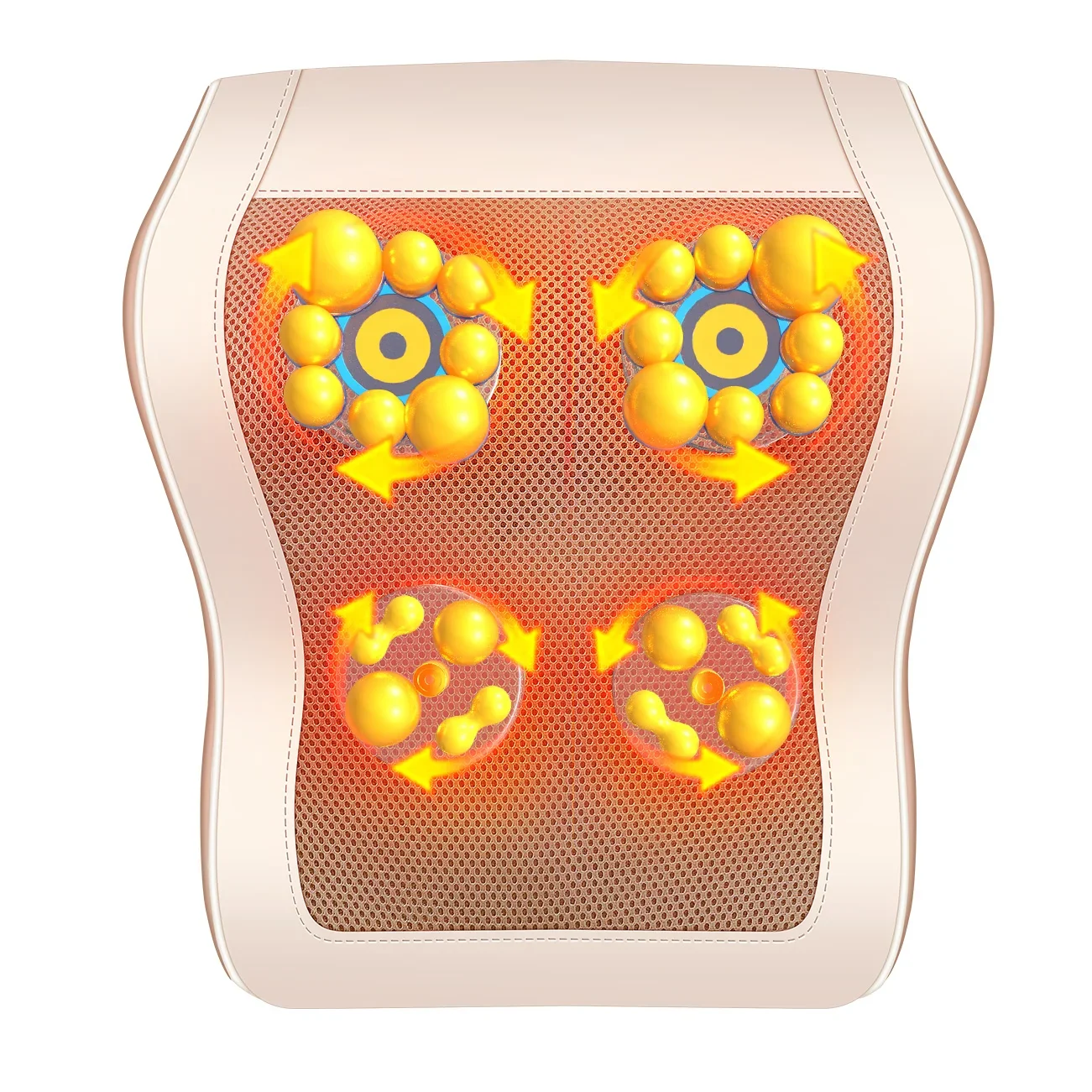 

Jinkairui Newest Limited Edition 4 Heads Relaxation Massage Pillow Car Home Duel Use Easy Carry Gift Back Neck Waist Relief Pain