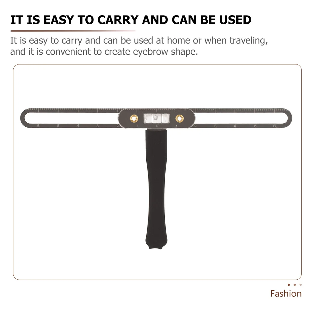 

Durable Stainless Steel Eyebrow Ruler T Shape Design Repeatedly Bendable Easy to Carry for Home Travel Eyebrow Measuring Ruler