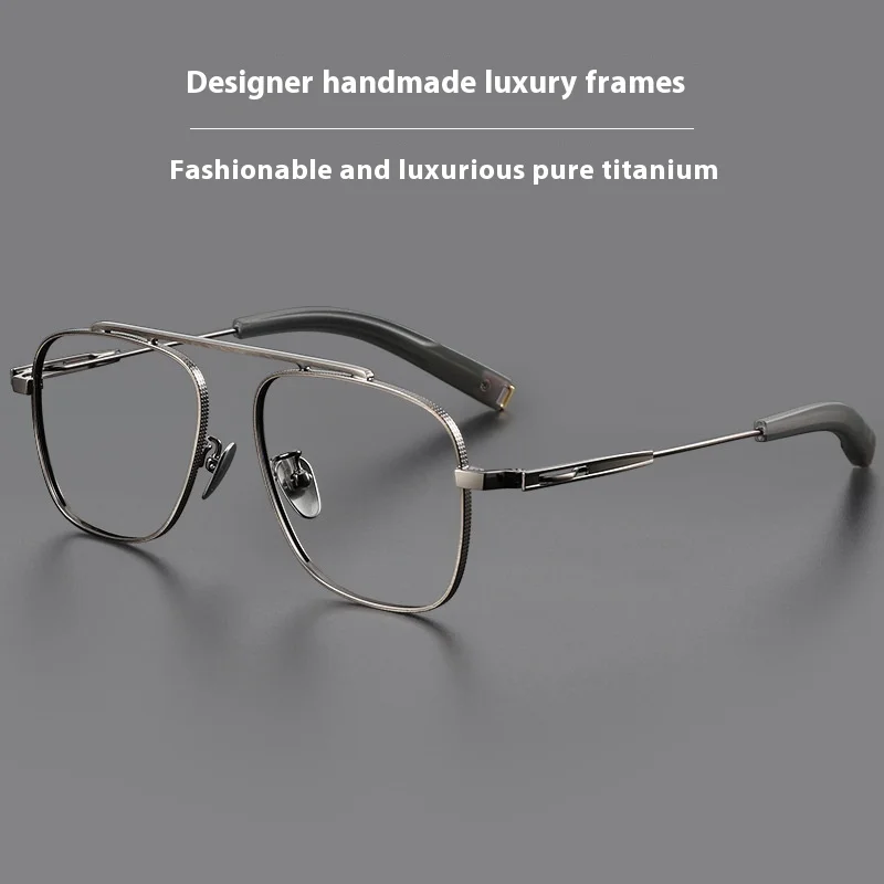 

2023 Pure Titanium Glasses Frame for Men Retro Vintage Square Prescription Eyeglasses frames Male Men's Myopia Optical Eyewear