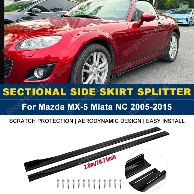 Side Skirts Extension Rocker Panel Splitter For Mazda MX-5 Miata NC 2005-2015 2M 78.7