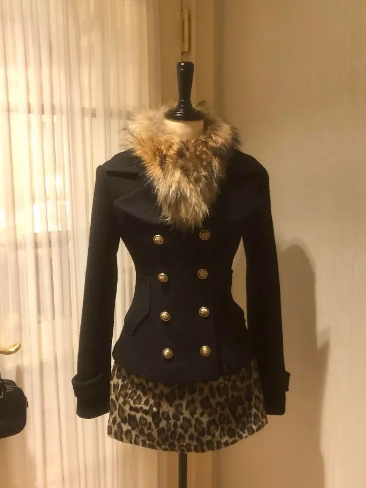 

Faionable Anti-Aging High-End Feeling Women's Autumn Winter New Sle Plaid Coat Leopard Print Skirt Two-Piece Set