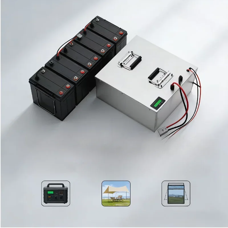 Full Stainless Steel 84VLiFePO4 Energy Storage Cabinet, Built-In Bluetooth Smart BMS, 60-350Ah High Cycle Power Unit For 3-12KW