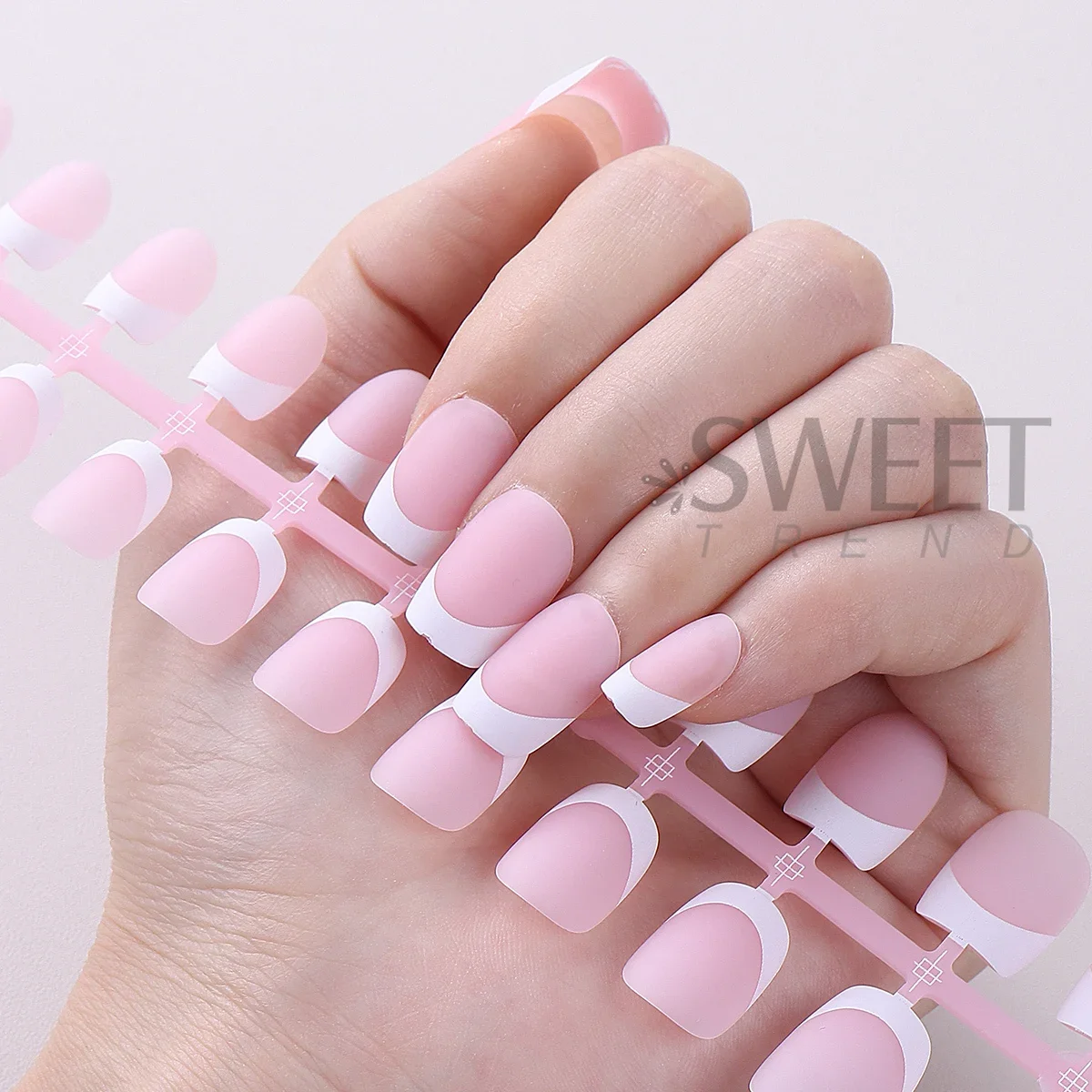 150/160개 누드 핑크빛 매트 프레스온 네일 팁 짧은 스퀘어 라운드 코핀 인조 가짜 네일 프렌치 디자인 무광 풀커버
