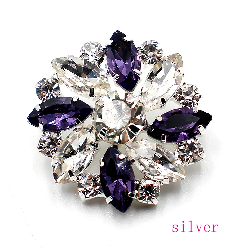 New 26mm 5 pieces fashion rhinestone crystal button metal DIY sewing decorative clothing accessories