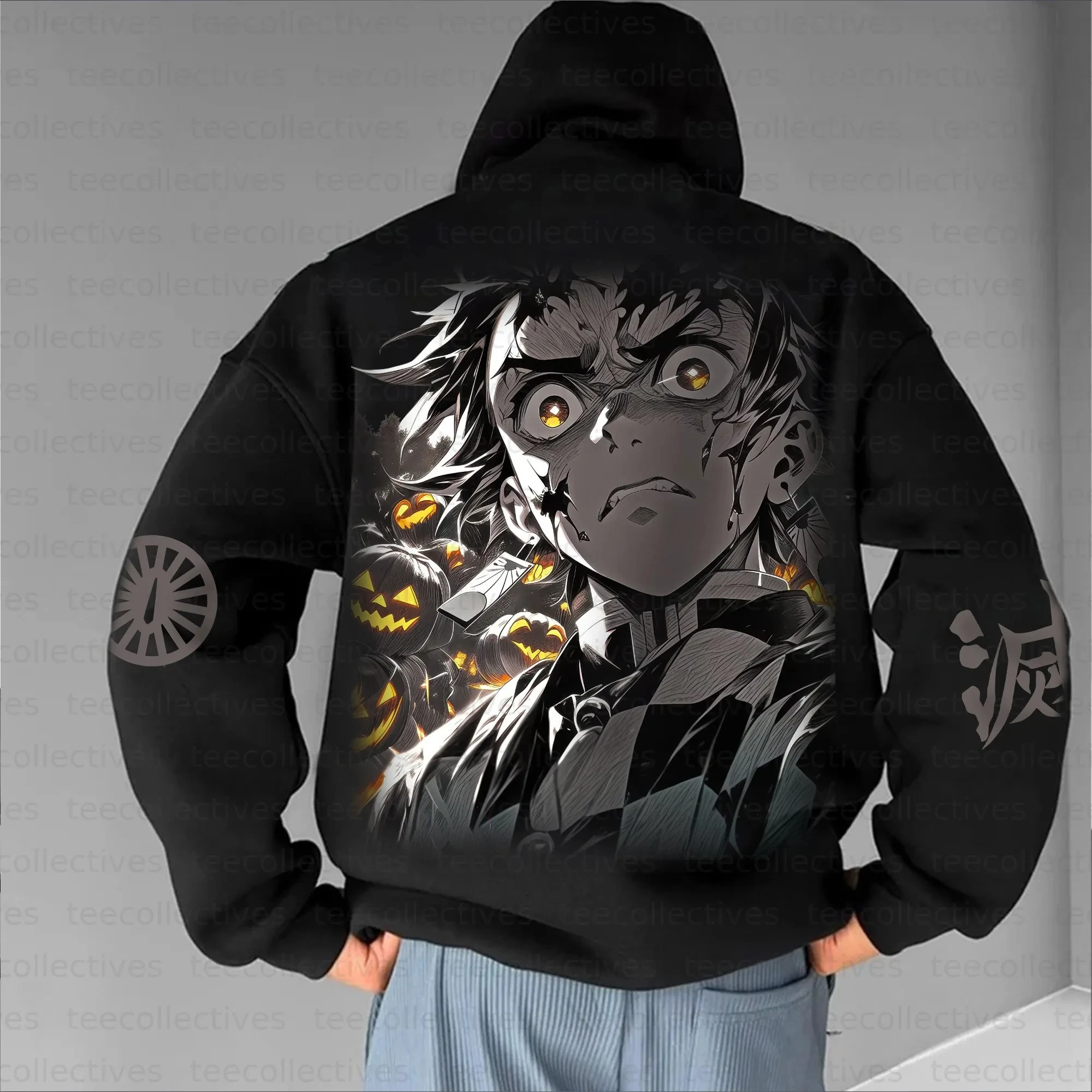 

Одежда для родителей и детей Demon Slayer, осенне-зимняя японская толстовка с капюшоном Hotblooded Animation, классический персонаж, мужская и женская