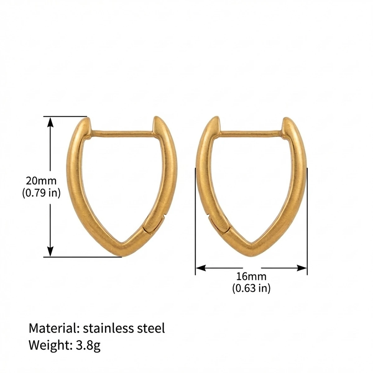 Edelstahl-Ohrringe mit Goldbeschichtung und Ohrringe aus PVD-beschichtetem 18k Farbbeständigem Material – Detail 6