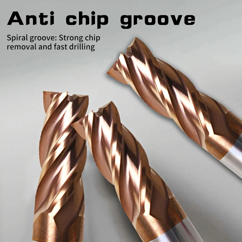 Tungsten Steel End Mill HRC60 4 Flutes 1mm-20mm Tungsten Shank Milling Cutter CNC Machines Tools Alloy Coating Carbide for Lathe