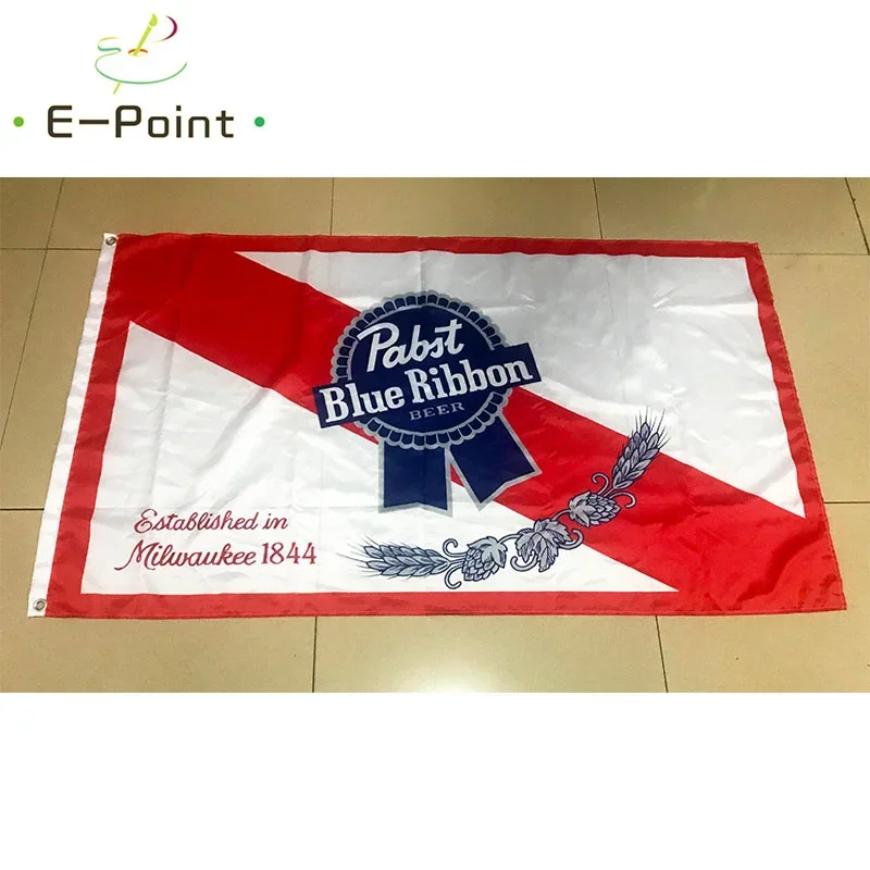 PBR Pabst Blue Ribbon Bear Flag 3ft*5ft (90*150cm) Size Christmas Decorations for Home Flag Banner