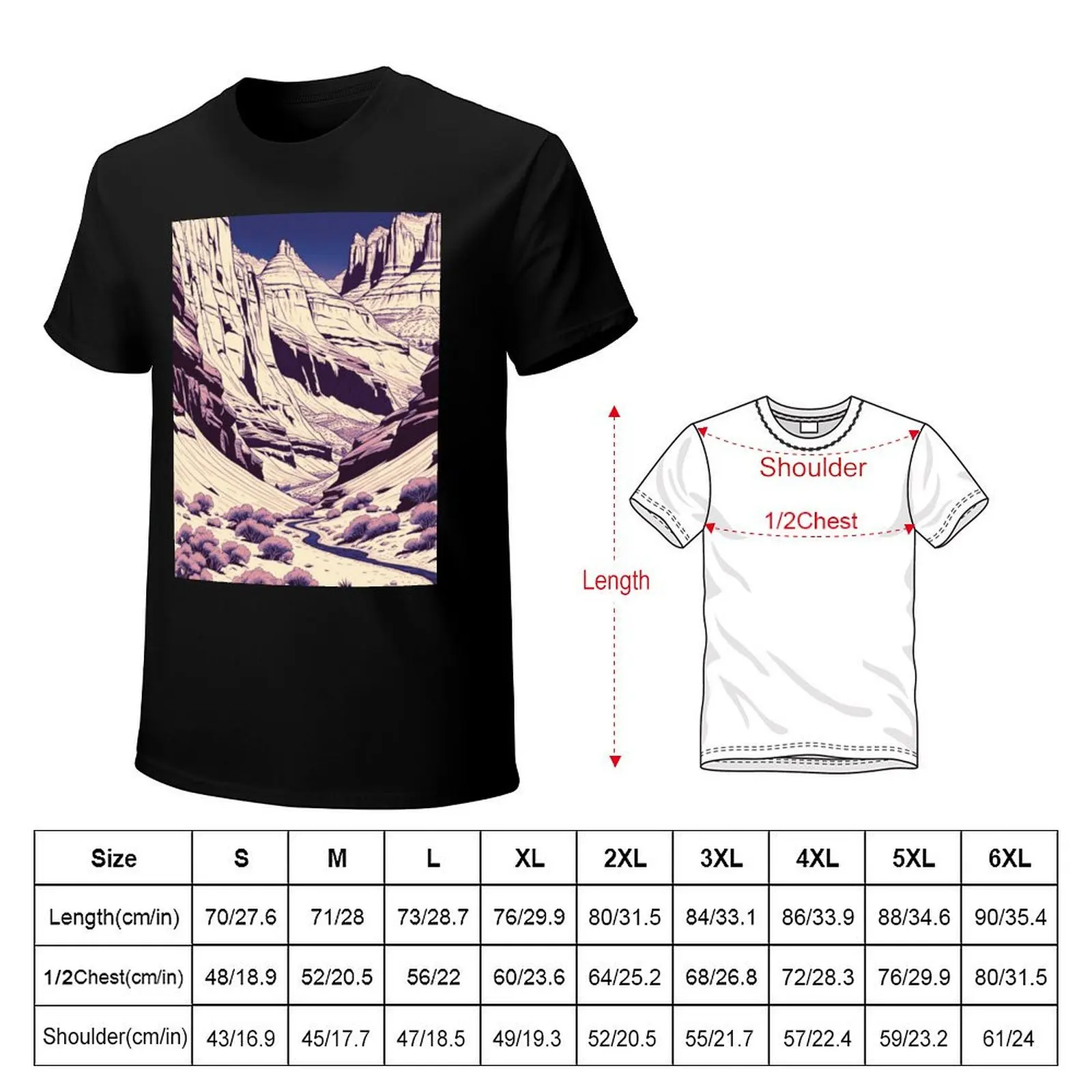 Capitol Reef Landscape in Rose Tones T-Shirt Casual Basic Short Sleeve T-Shirt