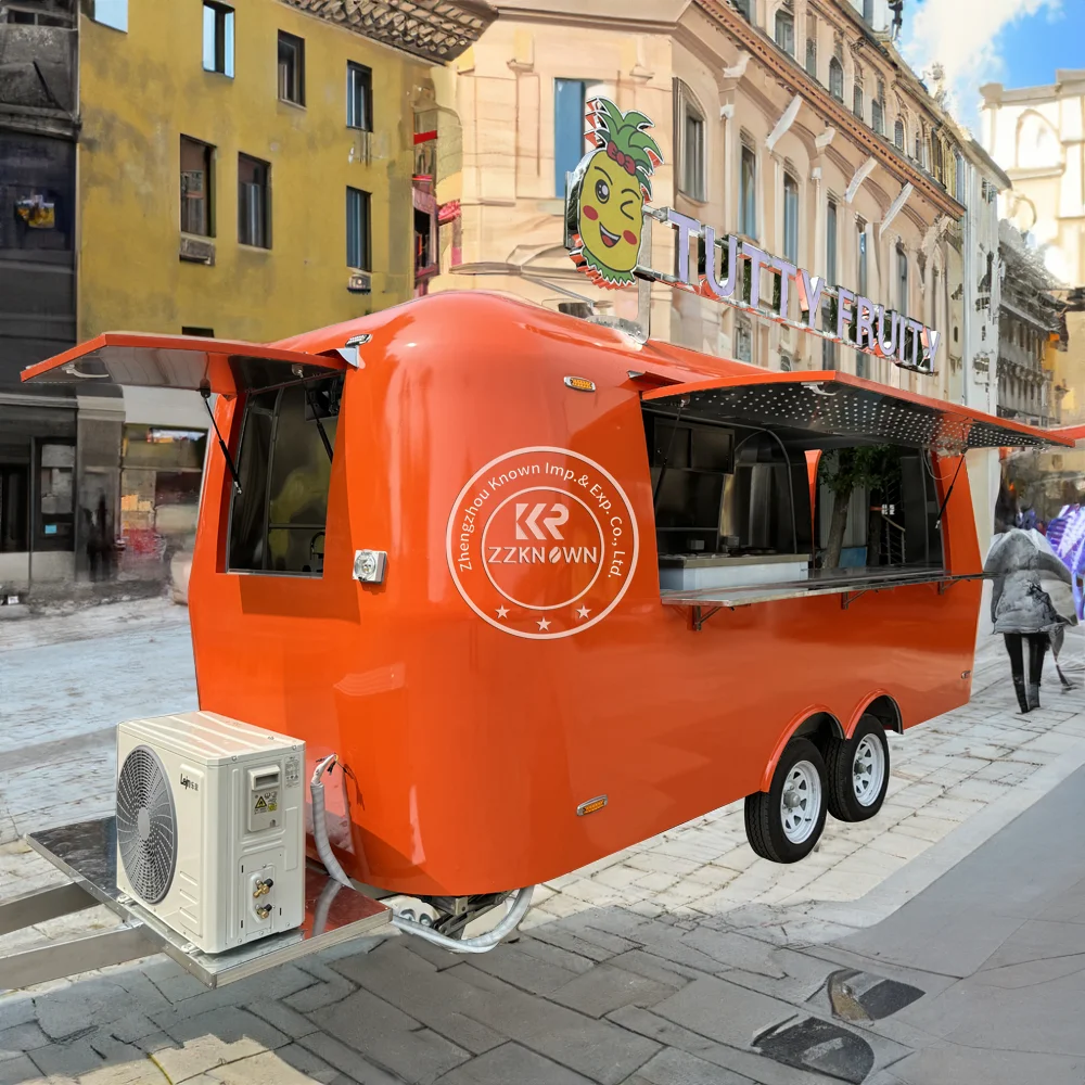 Concession Stainless Steel Food Trailer With Full Kitchen Equipments Street Restaurant Mobile Bbq Food Truck Fully Equipped