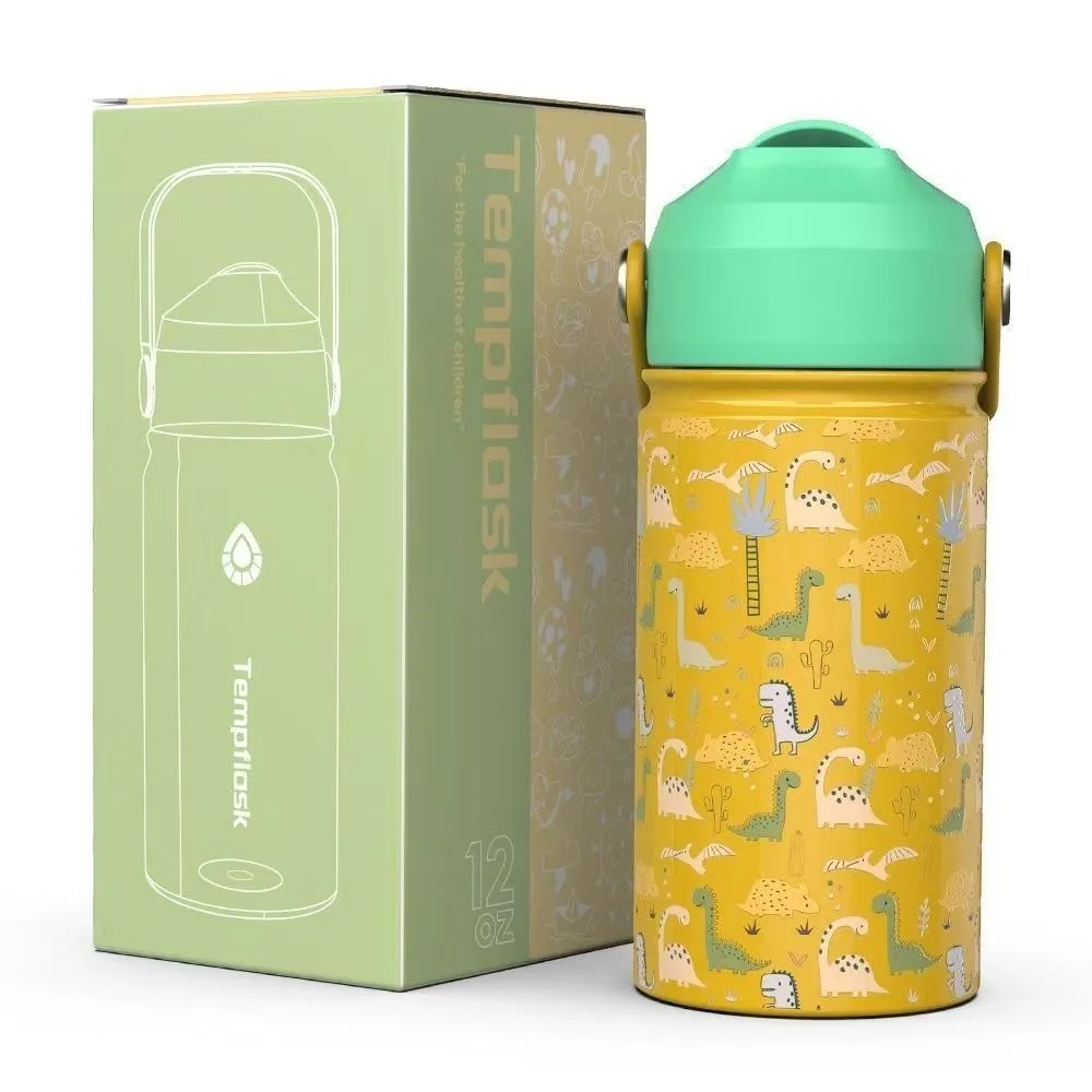 

Stainless Steel Children's Water Bottle With Lid 12oz Capacity Thermal Mug Push-Pull Cap large Capacity Thermo Bottle Drinkware
