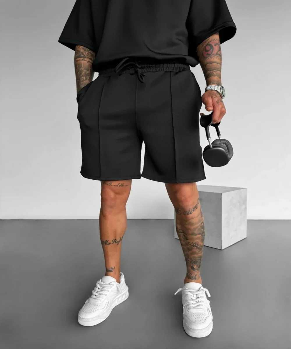 2025 New style men's casual straight shorts, breathable and comfortable elastic waist summer fashion beach sports pants