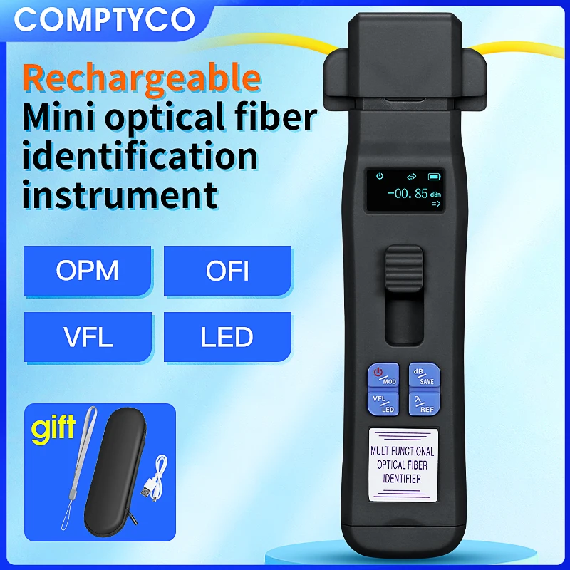 comptyco-aua-c607-c605-rechargeable-fiber-optic-identifier-testing-tool-live-optical-fiber-direction-identifier-built-in-vfl-led
