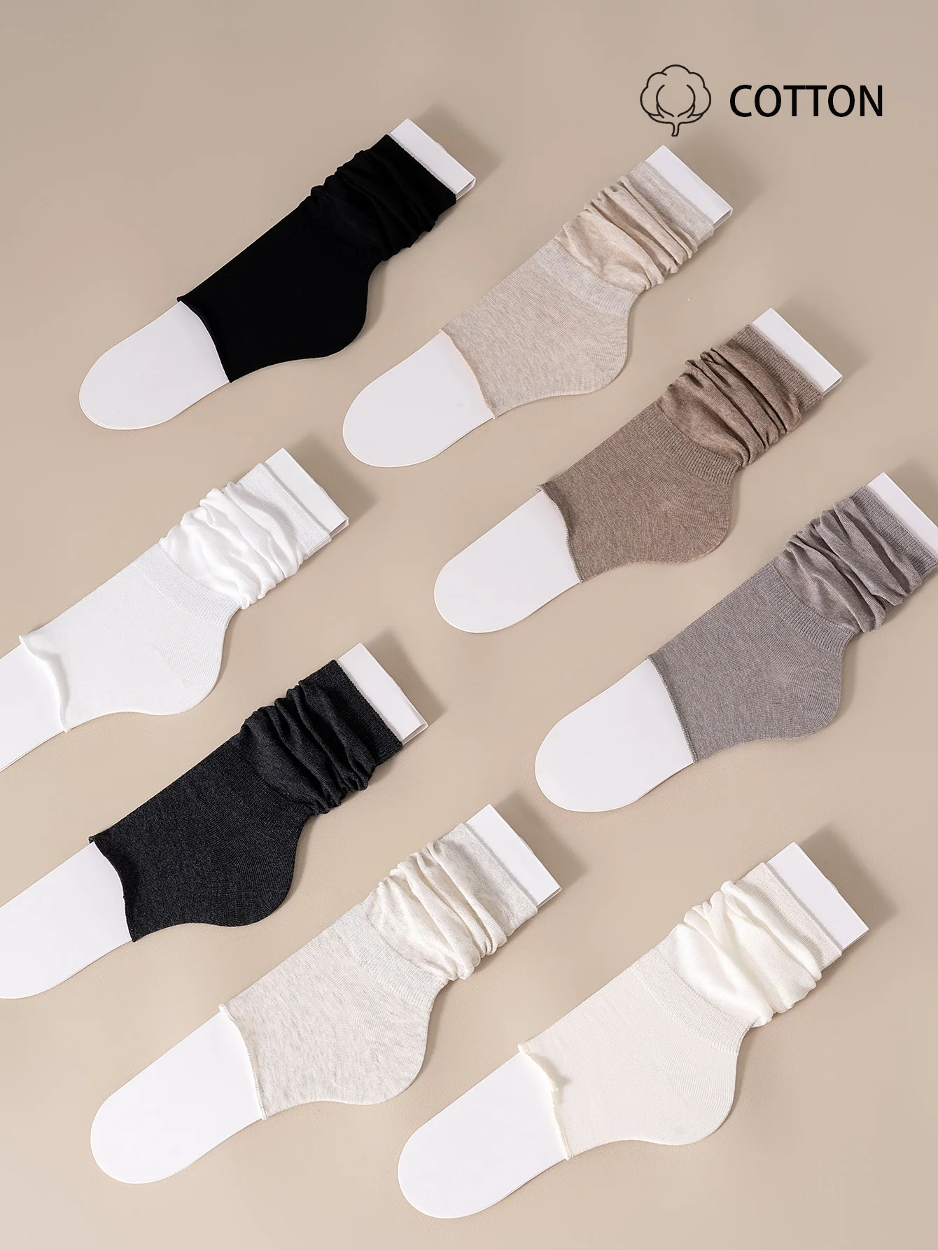 1/4 Pair of Women's Thin Stacked Socks, Ballet-Style Curled Edge Half-Foot Socks, Mid-Calf Stirrup Socks for Girls, Breathable Cotton Versatile Leg Warmers for Spring and Autumn