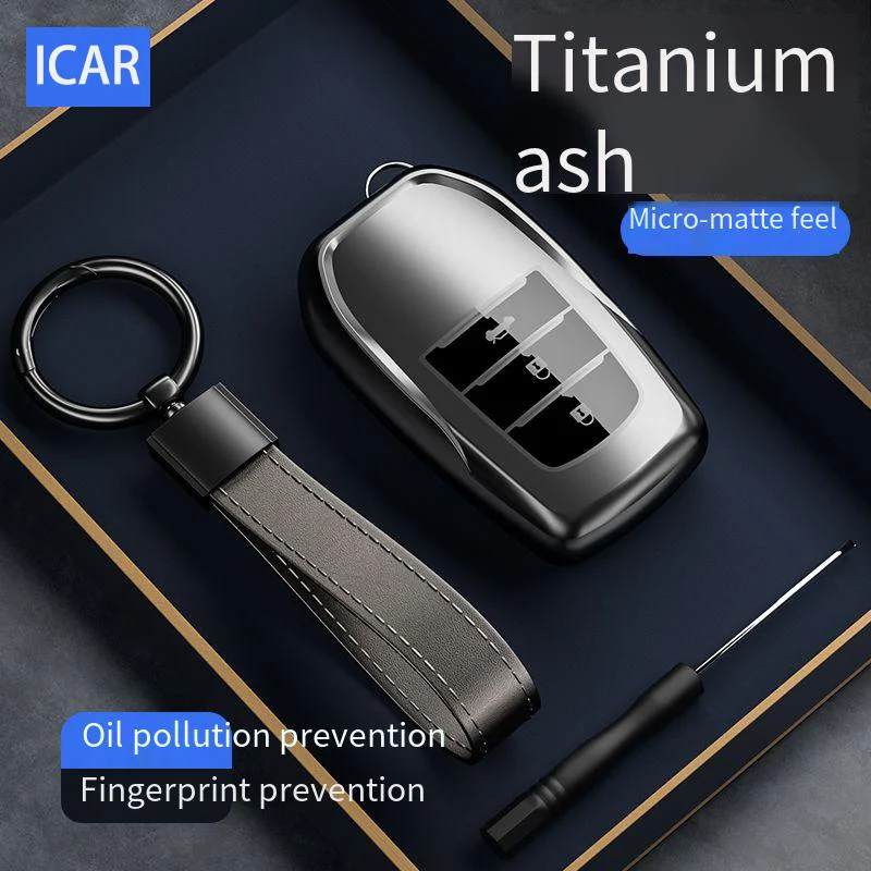 ICAR TPU for Toyota GR Sport C-HR Gazoo RAV4 Racing Mirai Avensis Land Cruiser Prado 3 Button Car Key Case Cover Fob Keychian