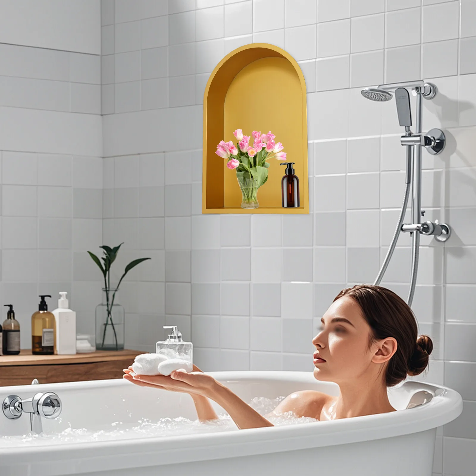 

Recessed Shower Storage Stainless Steel For Bathroom Wall Niche Space Saving Design