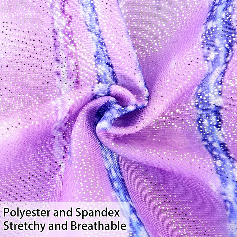 Justaucorps de gymnastique pour filles, manches débardeur, pour gymnastique, Biketard athlétique scintillant, tenues de culbutage pour enfants