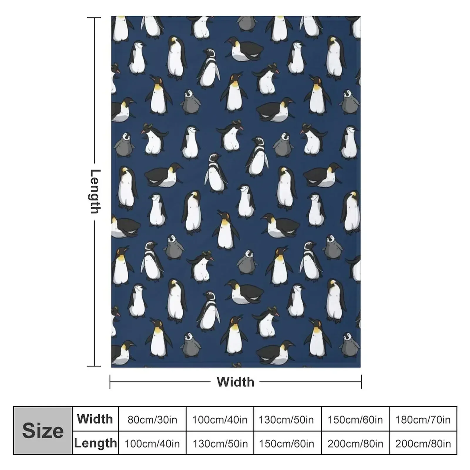 Cute Penguin Pattern (Dark Blue Variant) Throw Blanket Sofa Single Designers Decorative Sofa Blankets