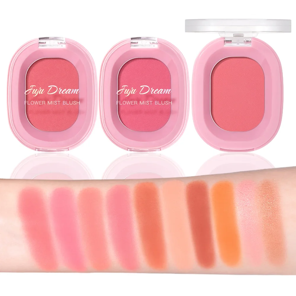 Monochrome Matte Blush Powder,Natural Nude Cheek Rouge,Brightening Long-Lasting Waterproof,Easy Apply,Safe Xmas Halloween Makeup