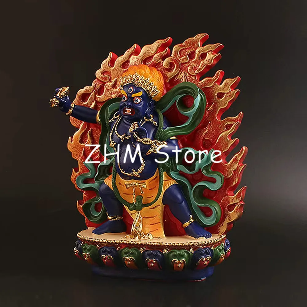Big 20cm Vajrapani Bodhisattva Buddha Statues Tantric Buddhism Hand-painted Statues of The Mountain God Buddha Figurine