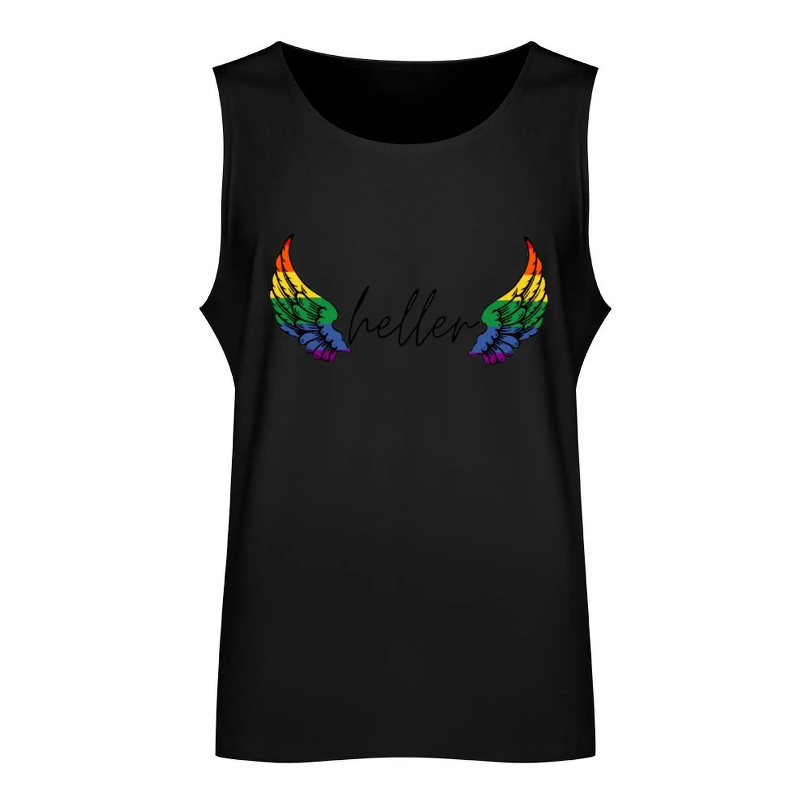 heller rainbow wings destiel Tank Top gym training accessories man sexy?costume Men's sports t-shirt mens gym clothes