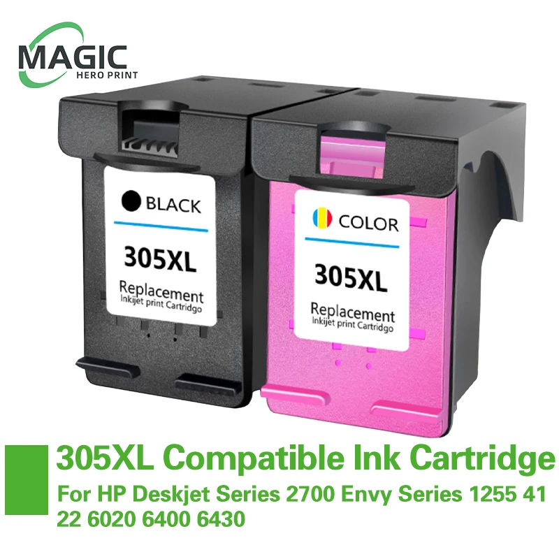 Cartuchos de tinta remanufacturados compatibles con HP 305 XL, para HP Deskjet Series 2700, Envy Series 1255, 4122, 6020, 6400, 6430