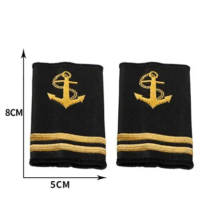 선박 선원 선장 유니폼 자수 휘장 계급 엠블럼 어깨 패치 미국 선장 장교 빈티지 배지