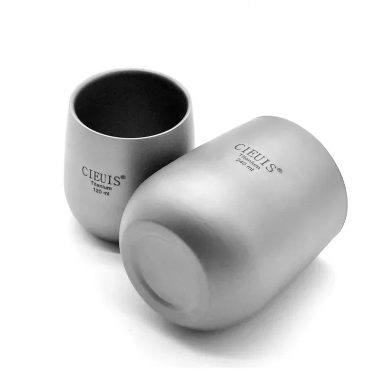 

Titanium Double Wall Thermal Insulation Cup Outdoor Camping Hiking Water Coffee Beer Milk Tea Cup 120/ 240ml