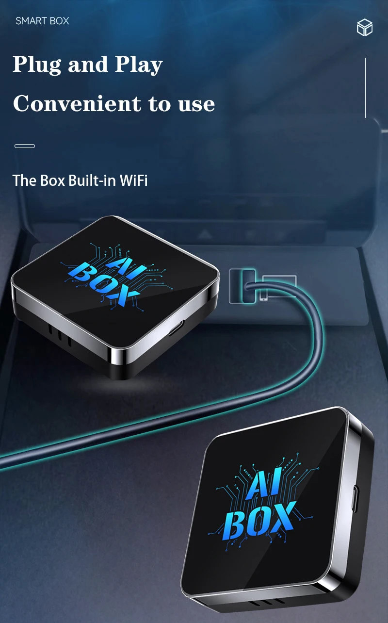 2024 Newest CarPlay AI Box Android 13 5G WiFi 4-Cores Android Auto Wireless CarPlay Adapter Built in Store for Netflix Youtube