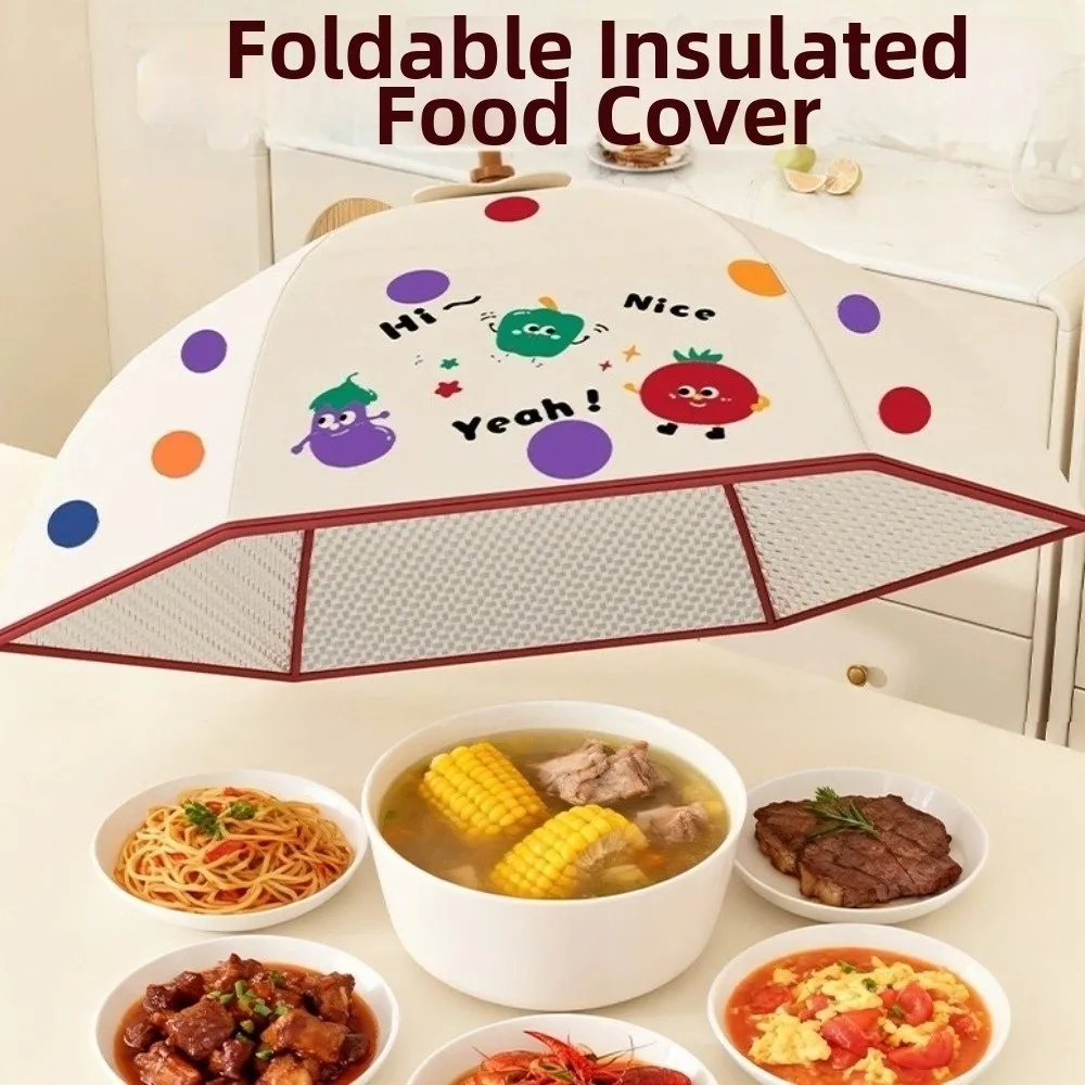 

Foldable Thermal Food Cover Umbrella Style Waterproof Insulation Cover Oil-proof Anti Fly Mosquito Vegetable Cover Party Use