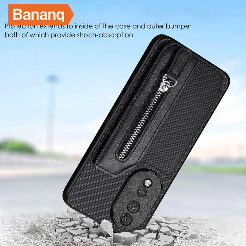 Bananq Card Bag Wallet Case For Honor 80 70 60 Pro 50 X30 X40 X9A X9 X8 Play 6C 30M 5G Cover For Huawei Nova 9 10 SE Y70 Y90 4G