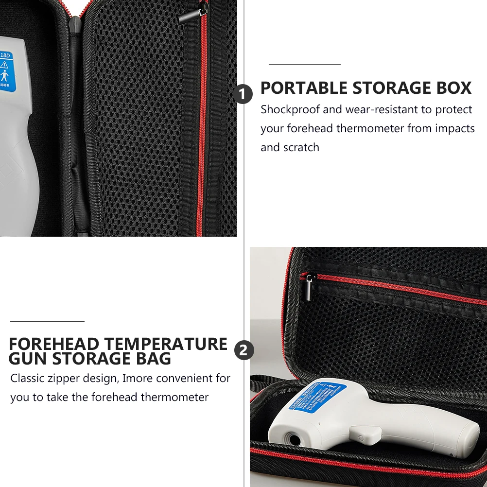 

Eva Forehead Thermometer Storage Bag Shockproof Portable Case For Non-Contact Thermometer With Lanyard Compact Zipper