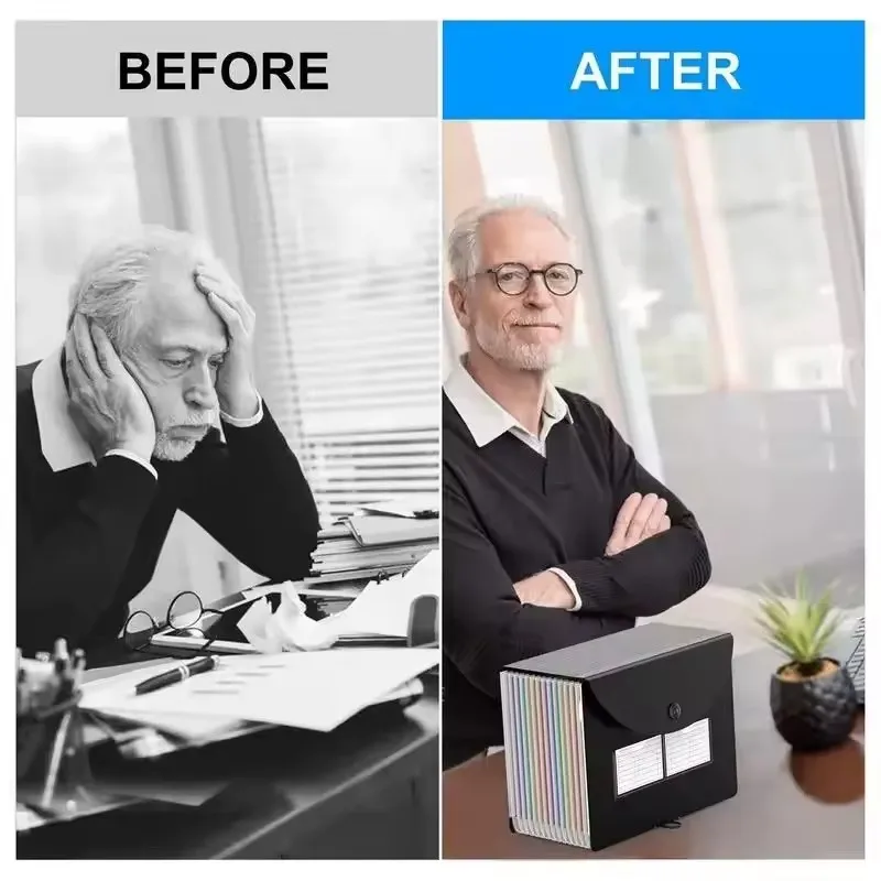 13/25 Pockets Accordian File Folder Expanding File Organizer Filing Box Portable Colorful Paper/Bill/Receipt/Document Holder