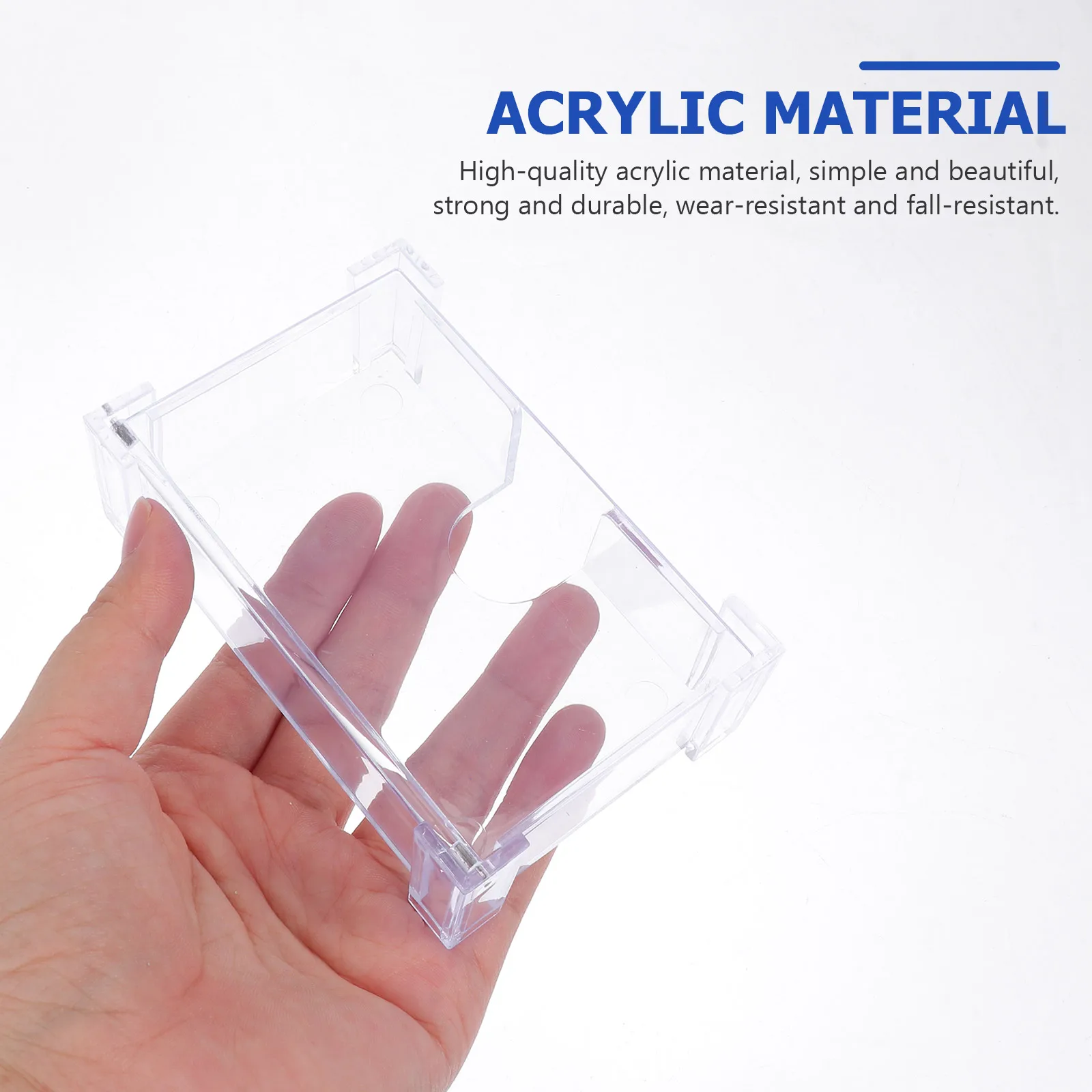 

2Pcs Acrylic Card Holder Business Cards Storage Case Flip Type Name Cards Storage Case Desktop Office Supplies