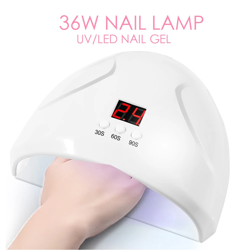 

1Pcs 12 LED 36W Automatic Nail Dryer for Gel Extensions and Polish Curing with 30S 60S 90S Timer Manicure Tool Uv Lamp Light