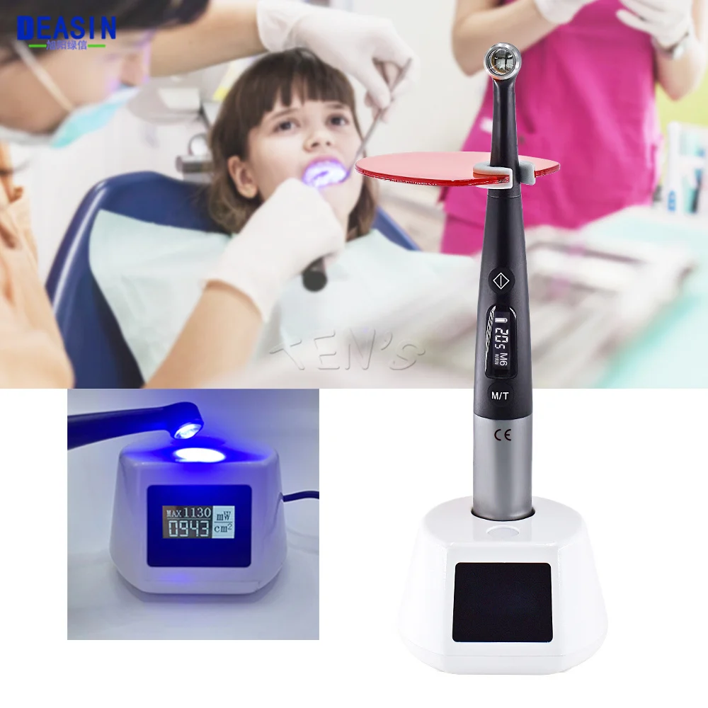 

Dental LED 1 Second Curing Light Wireless Lamp With Caries Detector Light Meter Tester 3000 mw/cm² Dentist Instrument