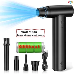 Portable Handheld Wireless Violent Fans Electric Air Duster Cordless Compressed Violent Turbo Fan Home Cleaning Tools 120000 RPM