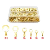 150/540 PCS M3/M4/M5/M6/M8/M10 Ring Lugs Eyes Copper Crimp Terminals Cable Lug Wire Connector Non-insulated Assortment Kit